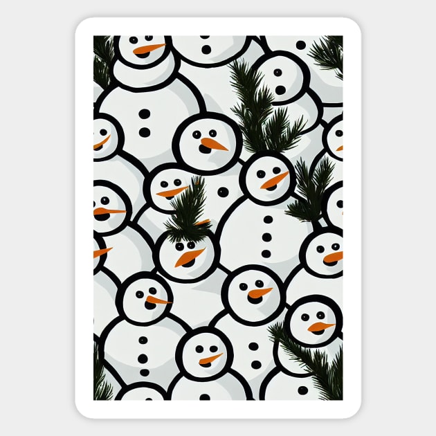 Christmas Seamless Pattern - Snowman #4 Sticker by Endless-Designs